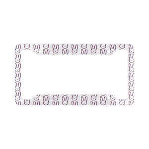 Bunny Latin Trap White License Plate Frame