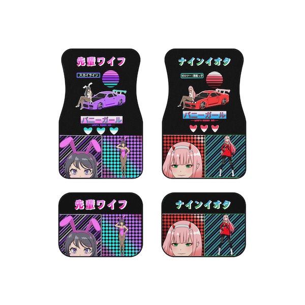 Anime Bunny & Devil Girl JDM Car Mats (Set of 4)