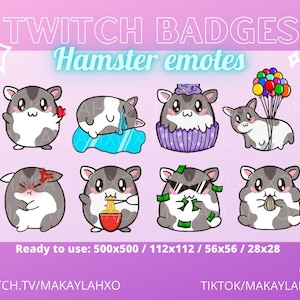 8 Hamster Twitch Emotes- Discord, YouTube, Twitch