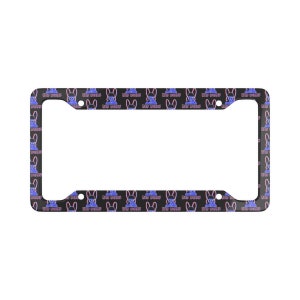 Anime Bunny Latin Trap Black License Plate Frame