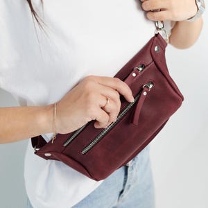 Personalized Leather Fanny Pack: Travel Crossbody Bag, Festival Waist Bag