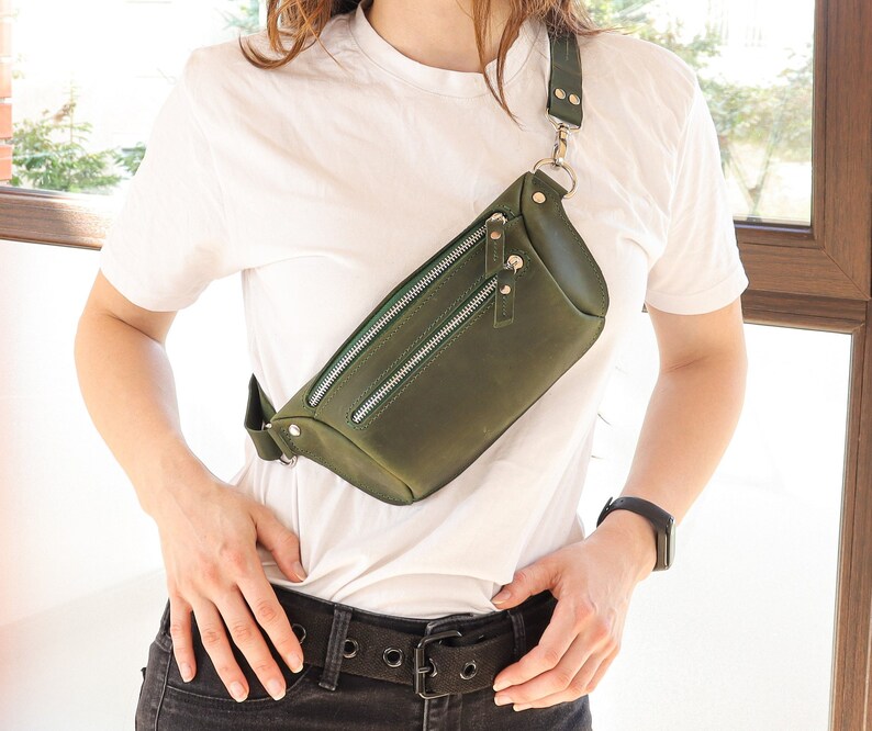 Women Fanny Pack Belt Bag Leather Fanny Pack Minimalist Etsy