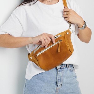 Personalized Leather Fanny Pack: Travel Crossbody Bag, Festival Waist Bag