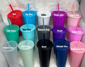 Cold Cup With Straw & Lid 24oz Starbucks Inspired Cup | Water Bottle | Blank | Bulk | Wholesale