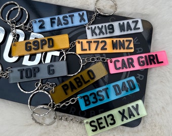 4D Personalised Number Plate Keyring | Car Accessories | Free Delivery