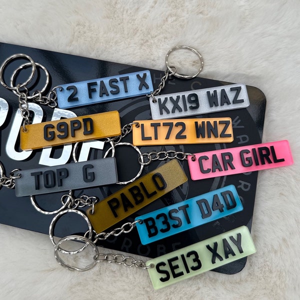 4D Personalised Number Plate Keyring | Car Accessories | Free Delivery