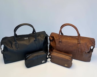 Personalised Weekend Travel  Bag Set, Duffle & Toiletry Bag , Wash bag Groomsmen Gift set , Monogrammed Luggage , Men’s Gift Set Gift Ideas