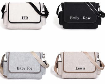 Personalised canvas baby bag Baby changing bag Pram bag Nappy bag Hospital bag New baby gift Nappy bag Initial tote bag Baby shower gifts