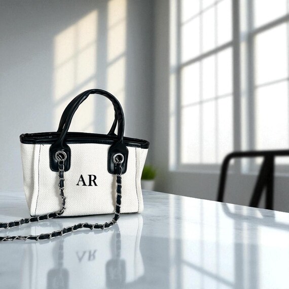 Personalised Canvas Chain Initial Bag Small Bag Gifts for  display picture 1