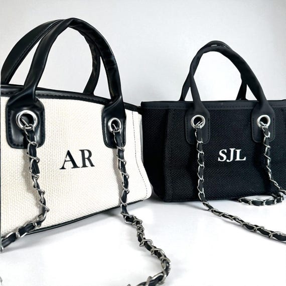 Personalised Canvas Chain Initial Bag Work Bag | Gifts for  display picture 1