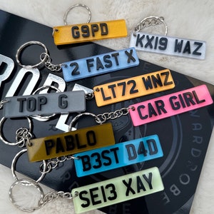 Custom Personalised Numberplate keyring Accessories Number Plate  - Keyring Personalised 4D Present Gift For Him Her