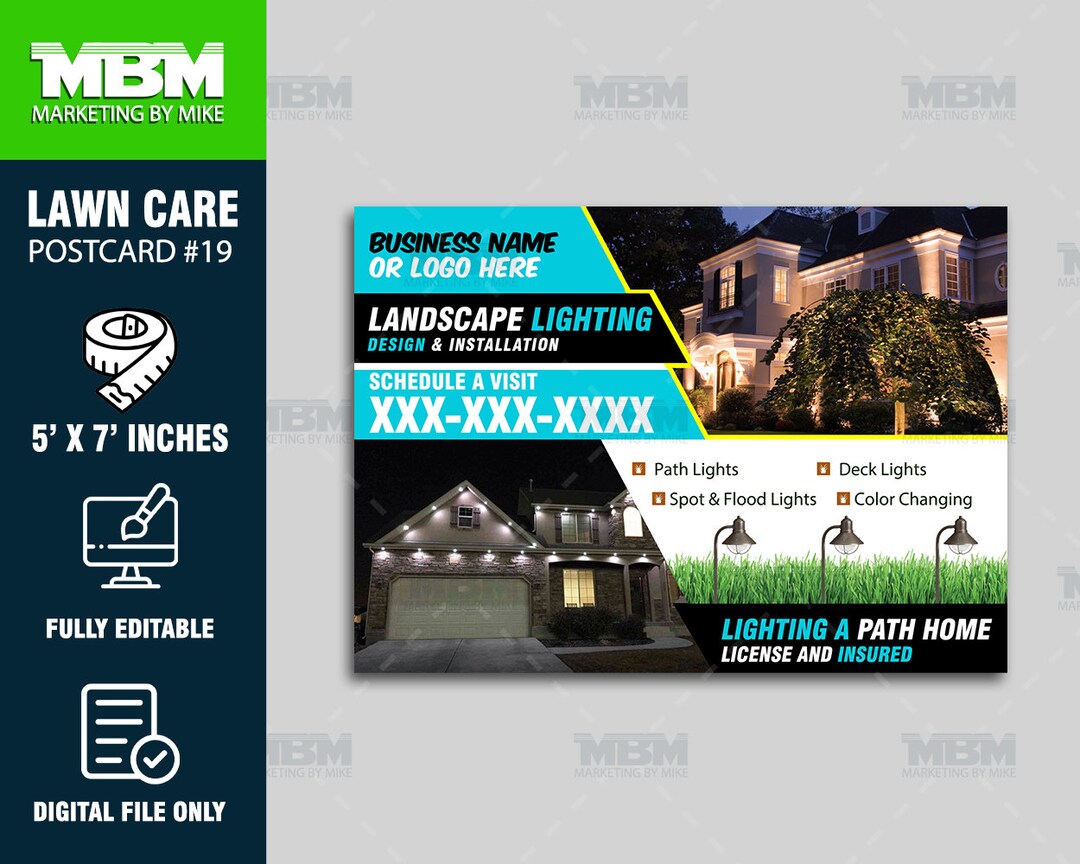 Lawn Care Postcards Personalized Lawn Care Service Custom Etsy