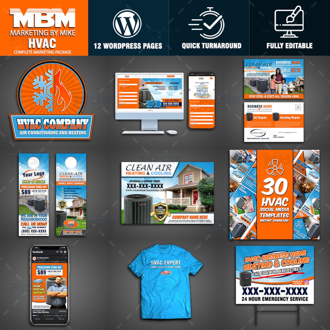HVAC Complete Business Package 60 Hvac Custom Marketing