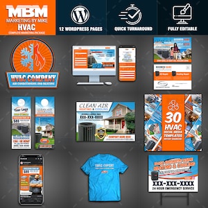 HVAC Complete Business Package | 60 + Hvac Custom Marketing Designs | PSD Photoshop Files | HTML Files | Digital File Only