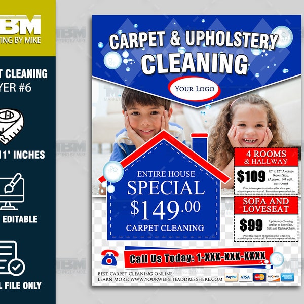 Flyer Template Carpet Cleaning Etsy