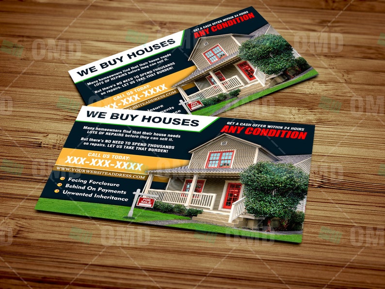 We Buy Houses Postcards Personalized Real Estate Entrepreneur Custom