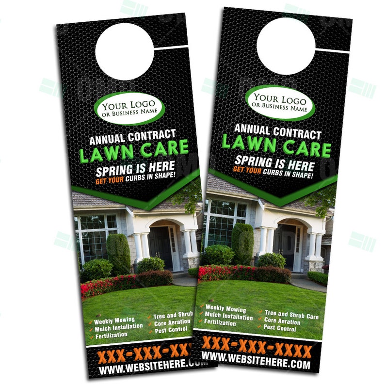 Lawn Care Door Hangers Personalized Lawn Care Service Custom Door