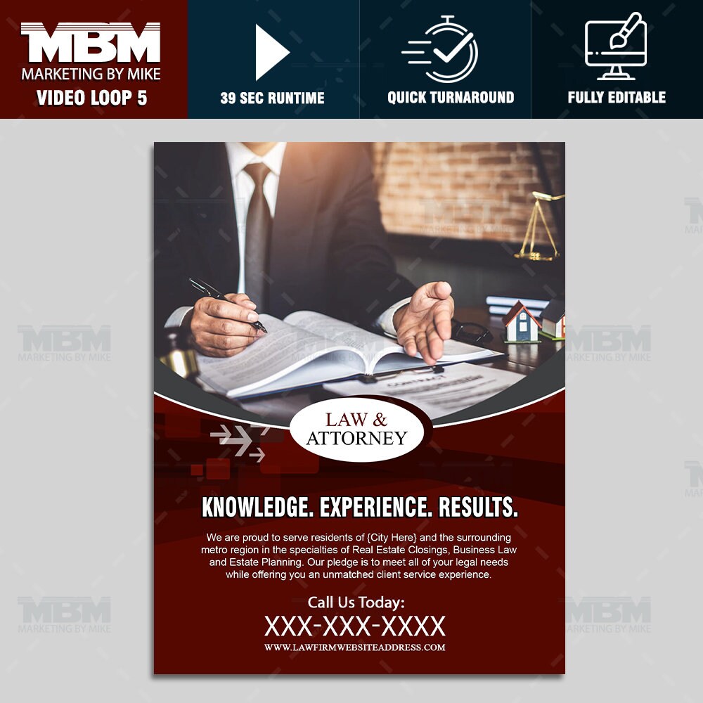 Attorney at Law Promo Video Paid Ad Design Commercial - Portrait Video ...