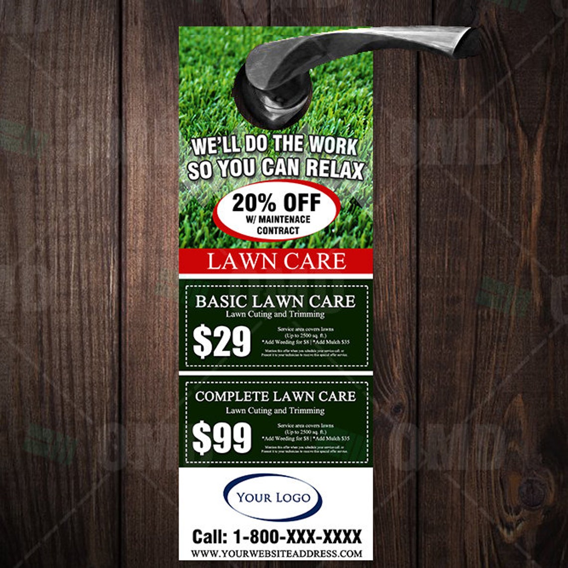 lawn-care-door-hangers-personalized-lawn-care-service-custom-etsy