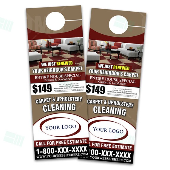 Carpet Cleaning Door Hangers Upholstery Cleaning Service Etsy