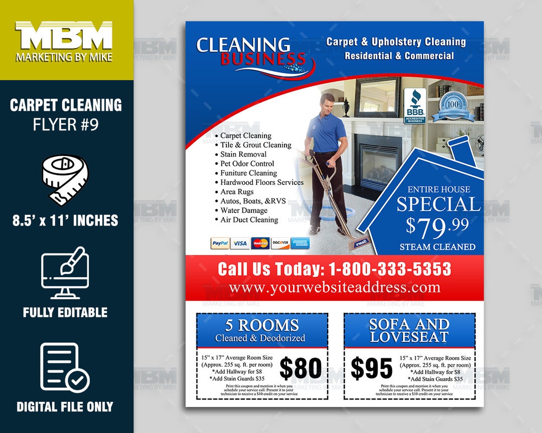 Carpet Cleaning Flyer Upholstery Cleaning Service Custom Cleaning