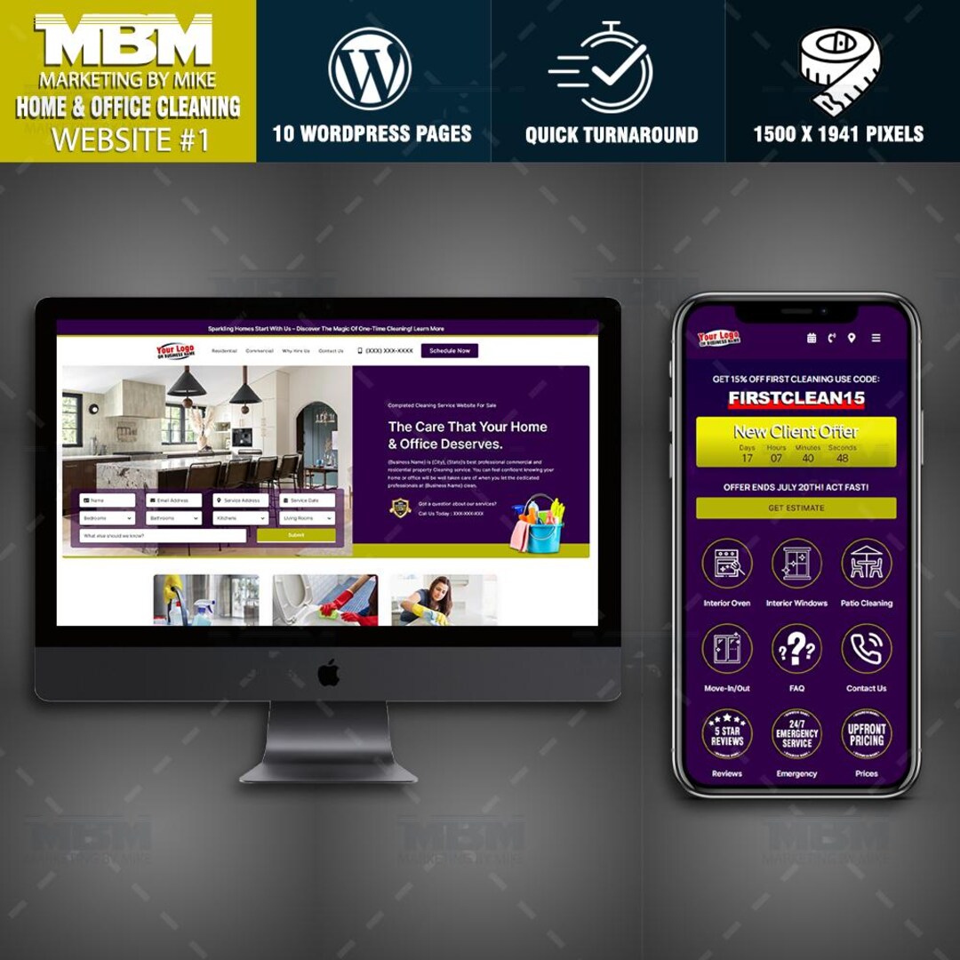 Home & Office Cleaning Website Design Content Ready 10 Page