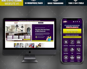 Home & Office Cleaning Website Design | Content Ready | 10 Page WordPress Website | I Design and Upload | Digital Files Only