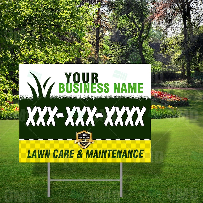 Lawn Care Yard Signs Personalized Landscaping Entrepreneur Custom Yard