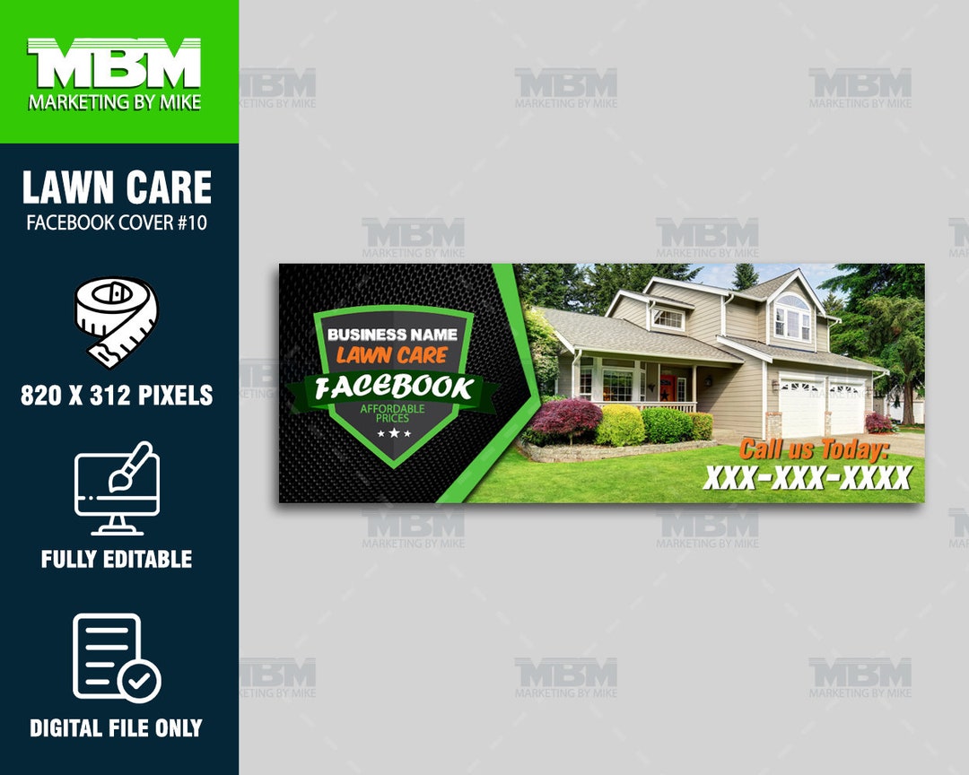 Lawn Care Facebook Cover Personalized Landscaping Etsy Australia