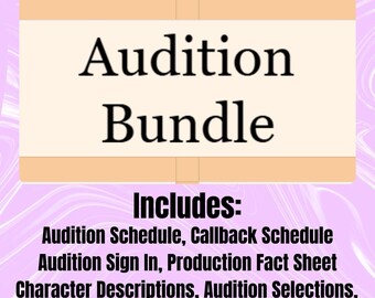 Audition Paperwork Bundle