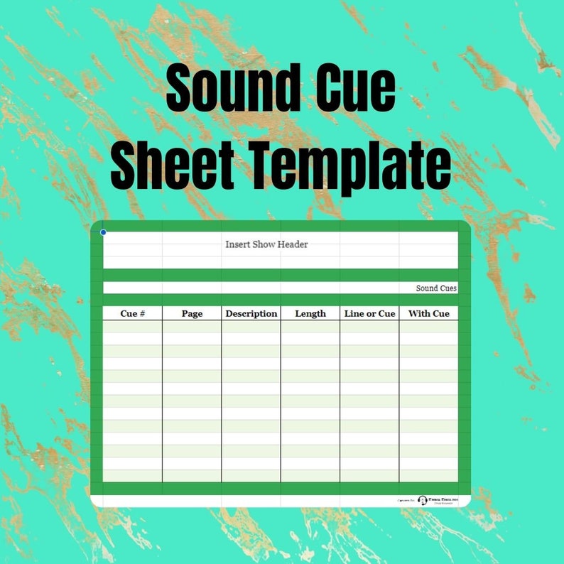 Sound Cue Sheet Template Etsy