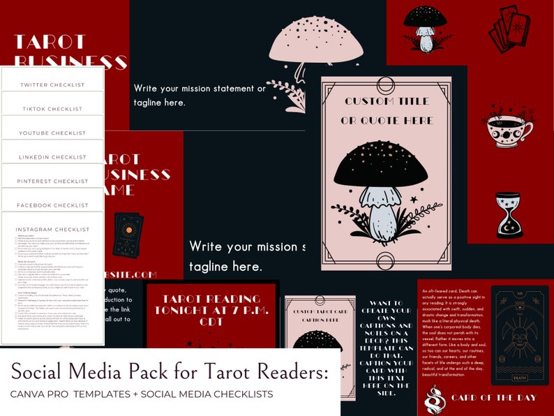 Canva Pro Social Media Templates for Tarot Readers Etsy Canva Pro Social Media Templates for Tarot Readers Etsy