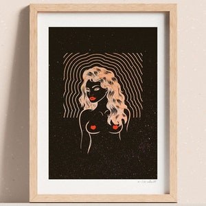 Déesse de l'amour, illustration A5, A4, tirage d’art édition limitée
