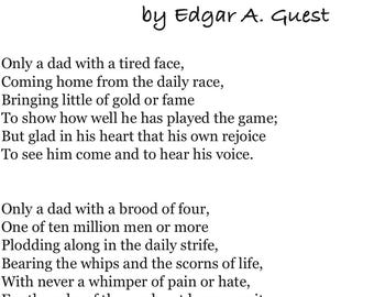 Only a Dad poem by Edgar A. Guest PDF