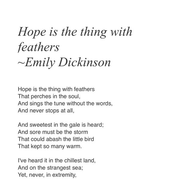 Hope is the thing with feathers PDF Download