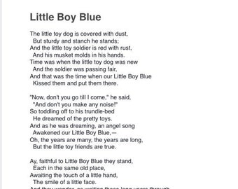 Little Boy Blue Poem PDF Download