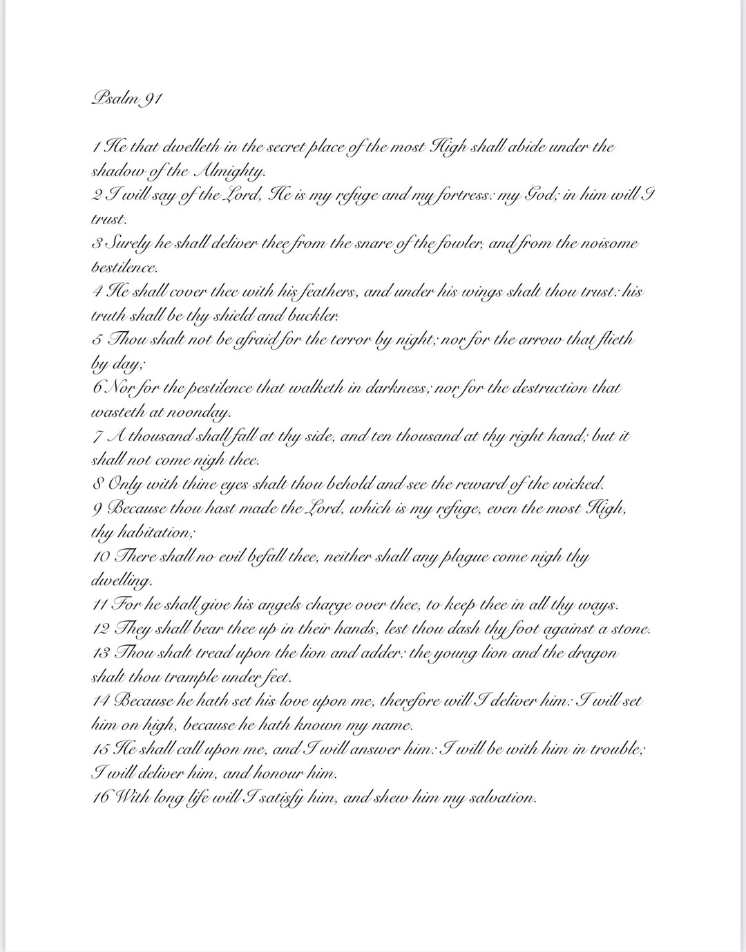 Psalm 91 PDF Download - Etsy