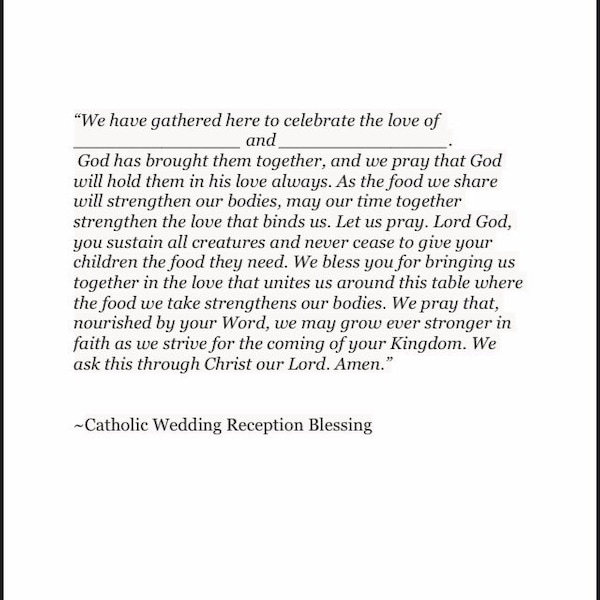 Wedding Reception Blessing Etsy