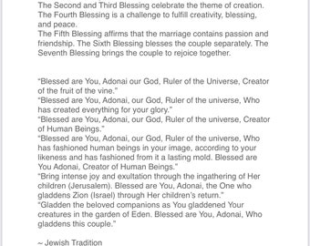 The Seven Blessings Jewish Wedding PDF