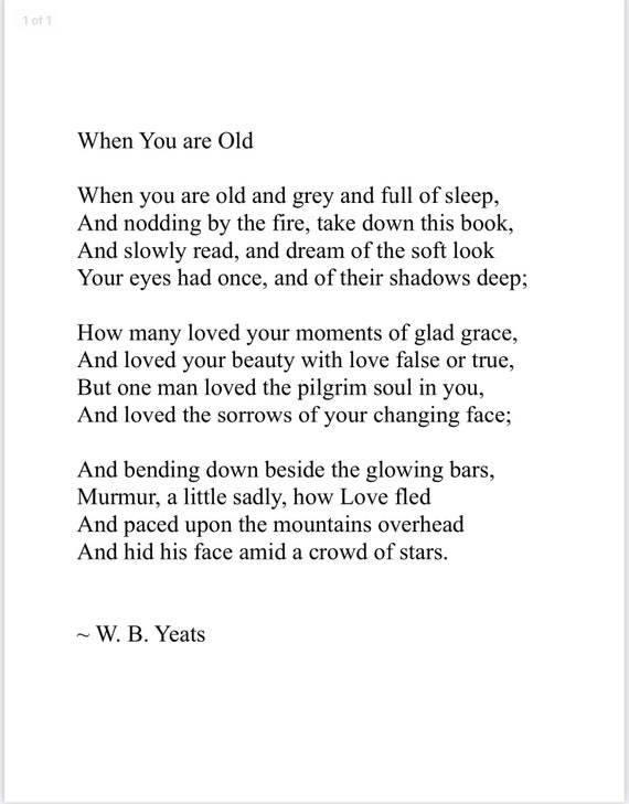 When You Are Old PDF Download - Etsy