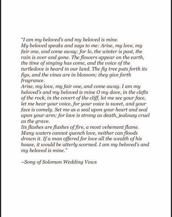 Song of solomon wedding vows clearance