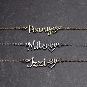 Personalized Pet Name Necklace, Dog Memorial Jewelry, Animal Necklace, gift for her, Personalized necklace, Cat Necklace, custom gift