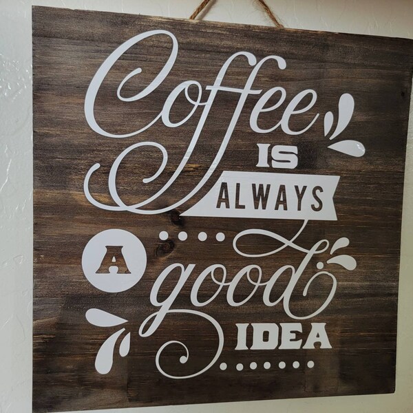 Coffee Bar Wall Hanging 10" x 10"