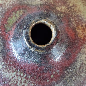 Signed EK 1967 studio pottery low vase