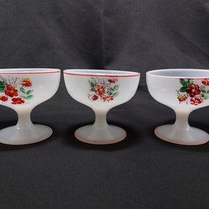 Vintage handgeschilderde Ovide Sherbet Cups Set van 3