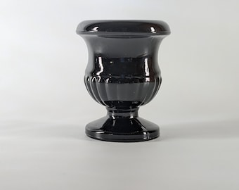 Palillero de cristal negro de origen desconocido, estilo vintage.