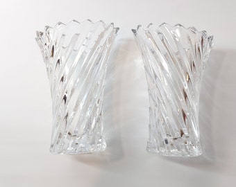 Mikasa 5 inch Bud Vases Clear Set of 2, Used