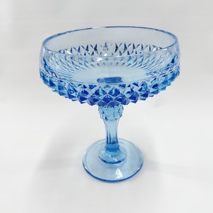 Indiana Glass Diamond Point Tall Compote Vintage