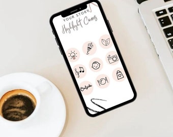 Pink Instagram Story Highlight Icons: Minimalist Covers (Digital Download)