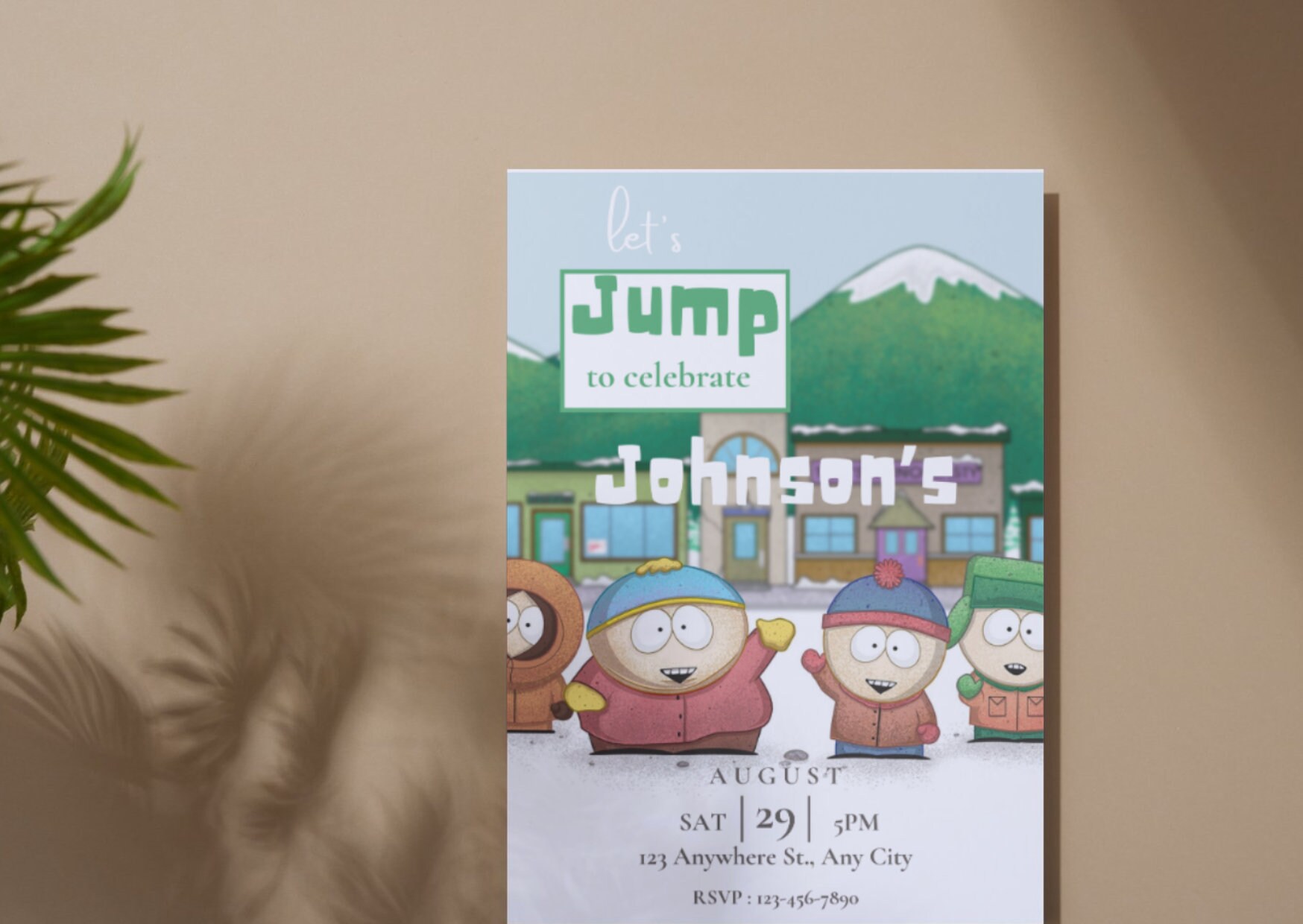 Editable Park Sign Birthday Party Invitation Colorful South Inspired ...